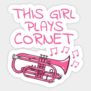 This Girl Plays Cornet, Female Cornetist, Brass Musician Sticker